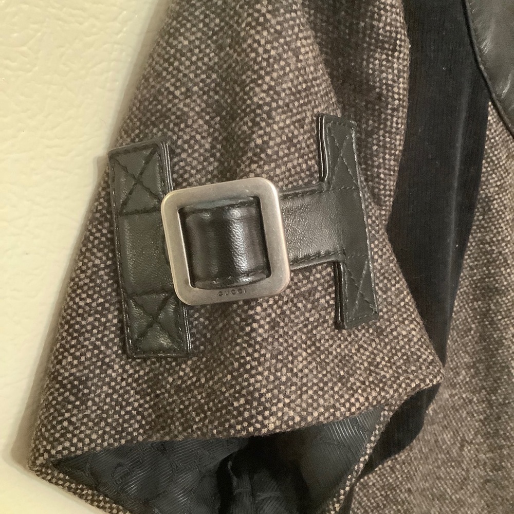 Gucci Crew Neck Mid Wool With Leather Dress​​​​​​​ - Picture 11 of 16